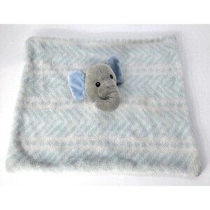 Lila & Jack Elephant Baby Lovey Gray Blue Chevron Safari Security Blanket Fleece